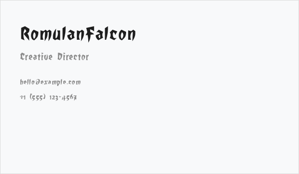 RomulanFalcon Business Card
