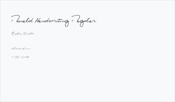 Ronald Handwriting Regular Business Card