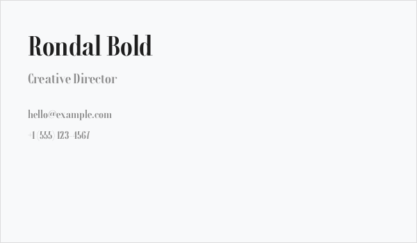 Rondal Bold Business Card
