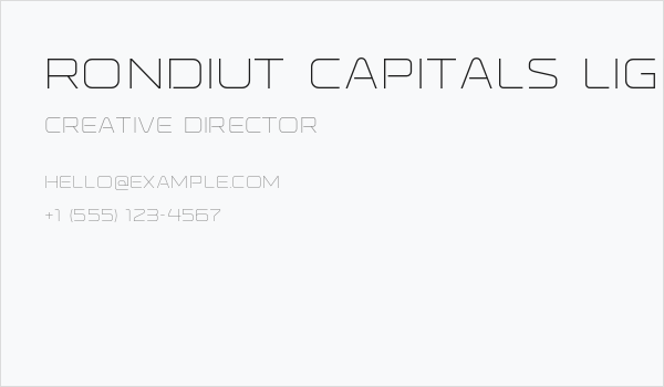 Rondiut Capitals Light Business Card
