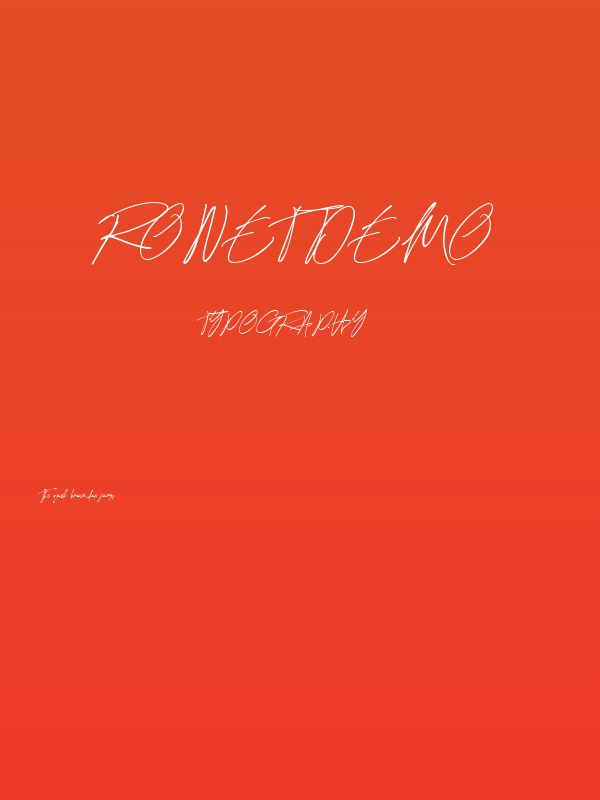 Ronet DEMO Poster