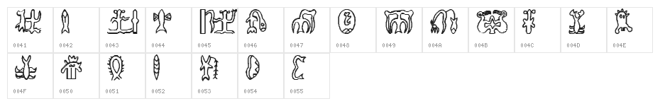RongoRongo Glyphs Character Map