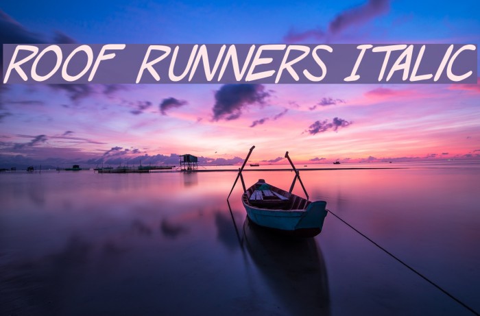 Roof runners Italic Schriftart examples