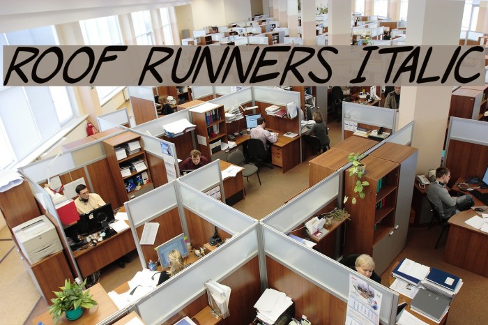 Roof runners Italic Schriftart examples
