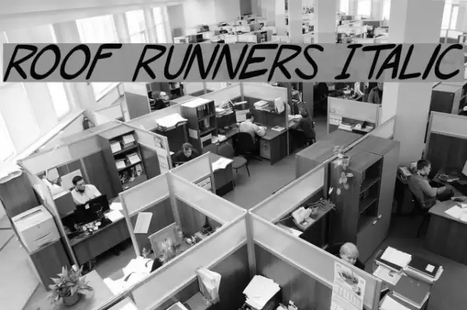 Roof runners Italic Schriftart examples
