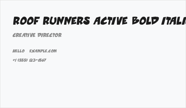 Roof runners active Bold Italic Business Card