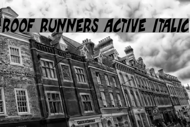 Roof runners active Italic Font examples