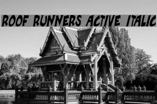 Roof runners active Italic Font examples