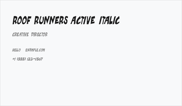 Roof runners active Italic Business Card