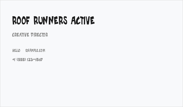 Roof runners active Business Card