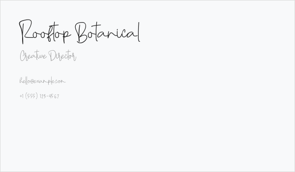 Rooftop Botanical Business Card