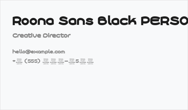 Roona Sans Black PERSONAL Business Card