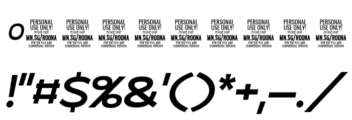 Roona Sans Bold PERSONAL Italic Font OTHER CHARS
