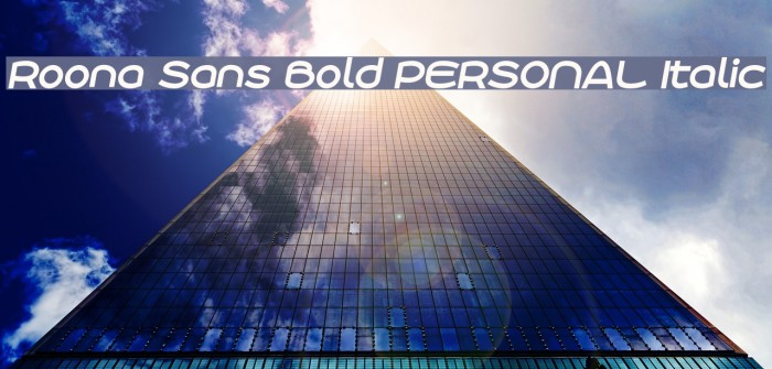 Roona Sans Bold PERSONAL Italic Font examples