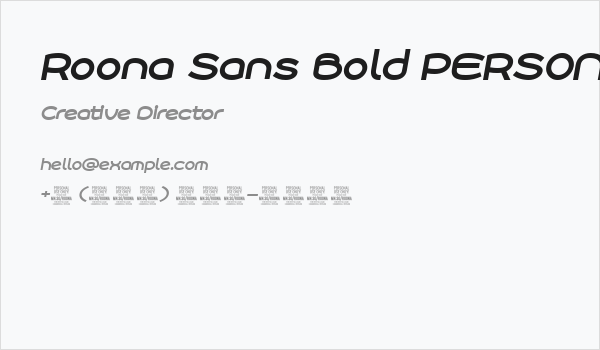 Roona Sans Bold PERSONAL Italic Business Card