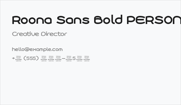 Roona Sans Bold PERSONAL Business Card