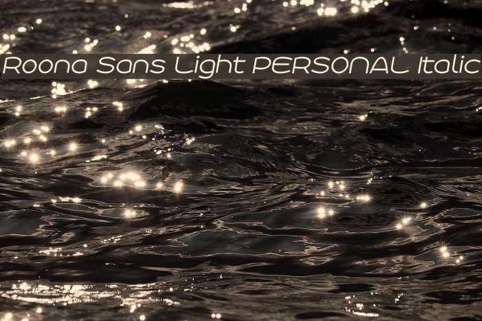 Roona Sans Light PERSONAL Italic Example 1