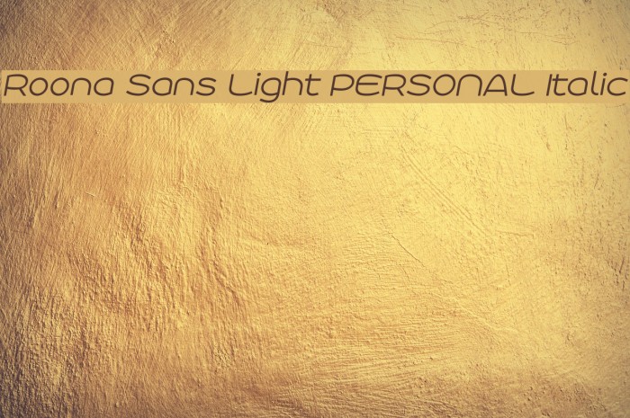 Roona Sans Light PERSONAL Italic Example 2