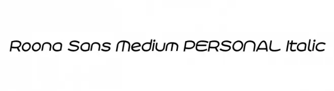 Roona Sans Medium PERSONAL Italic  Frei Schriftart Herunterladen