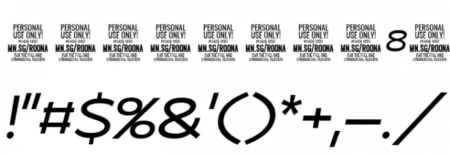 Roona Sans Medium PERSONAL Italic Font OTHER CHARS