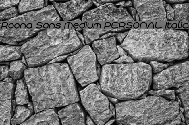 Roona Sans Medium PERSONAL Italic Font examples