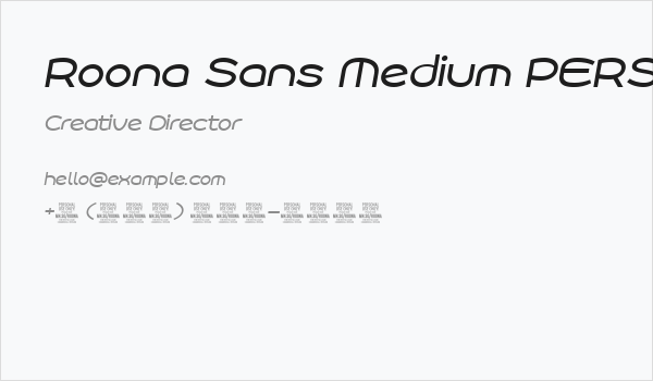 Roona Sans Medium PERSONAL Italic Business Card