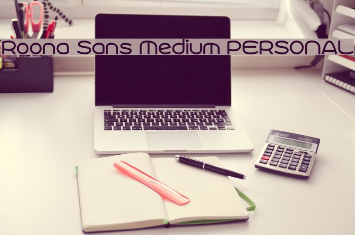 Roona Sans Medium PERSONAL Font examples