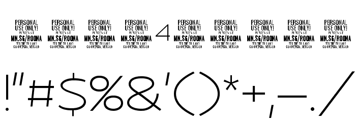 Roona Sans Thin PERSONAL Font OTHER CHARS