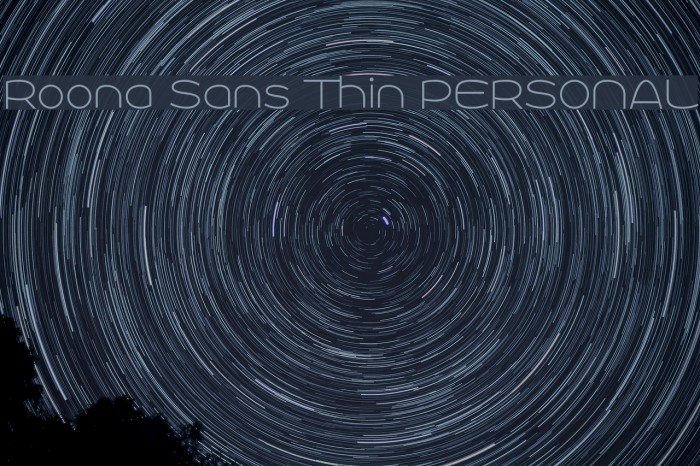 Roona Sans Thin PERSONAL Font examples