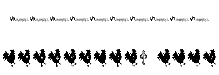 Rooster*Letters Regular Font OTHER CHARS