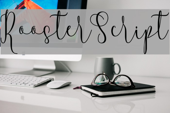 RoosterScript Font examples