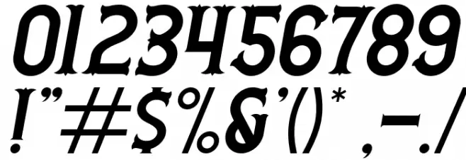 Rooters-Italic Font OTHER CHARS