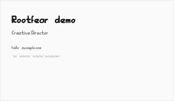 Rootfear (demo) Business Card