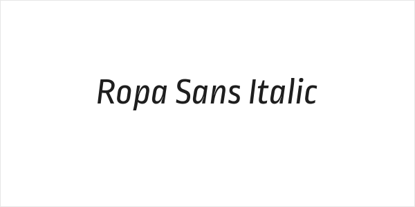 Ropa Sans Italic Logo