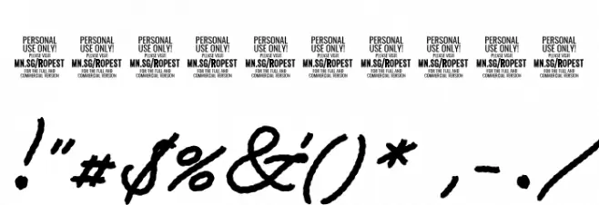 Ropest Black PERSONAL USE ONLY Font OTHER CHARS