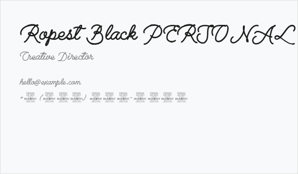 Ropest Black PERSONAL USE ONLY Business Card