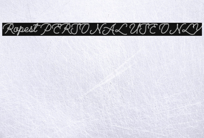 Ropest PERSONAL USE ONLY Font examples