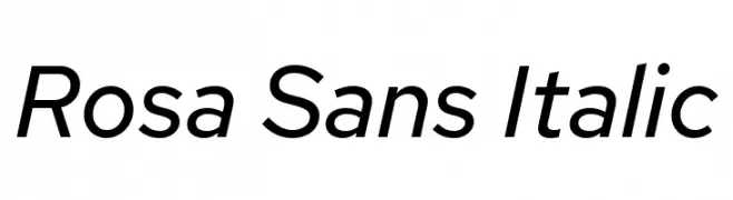 Rosa Sans Italic  Frei Schriftart Herunterladen