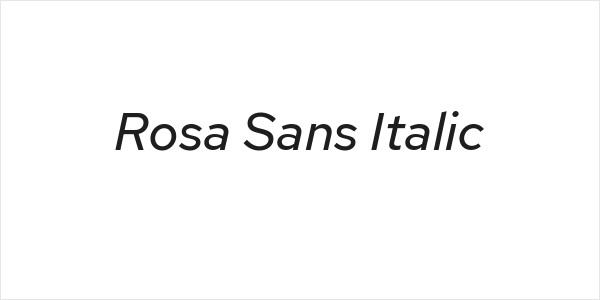Rosa Sans Italic Logo
