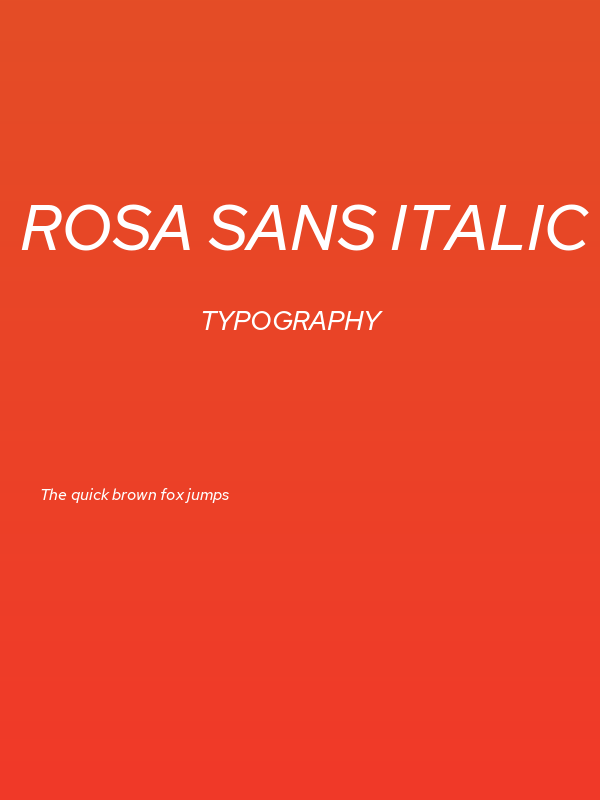 Rosa Sans Italic Poster