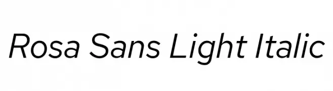 Rosa Sans Light Italic  Frei Schriftart Herunterladen