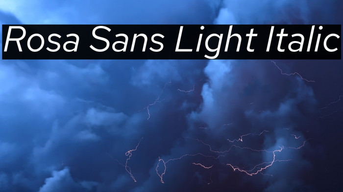 Rosa Sans Light Italic Example 2
