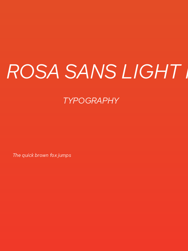 Rosa Sans Light Italic Poster