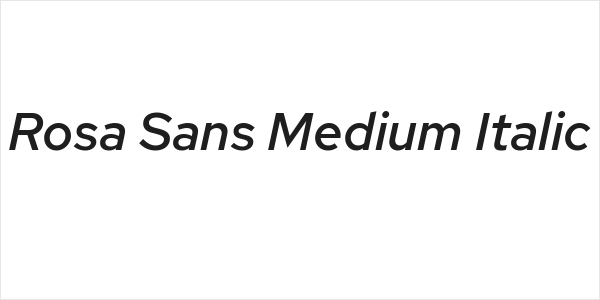 Rosa Sans Medium Italic Logo