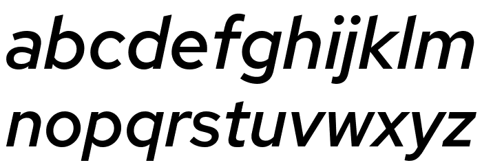 Rosa Sans Medium Italic Font LOWERCASE