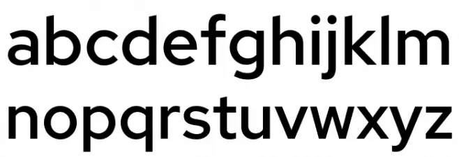 Rosa Sans Medium Schriftart Kleinbuchstaben