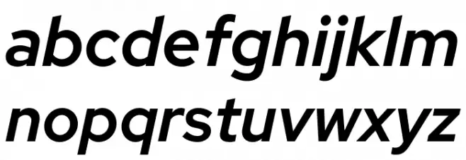 Rosa Sans SemiBold Italic Caratteri MINUSCOLO