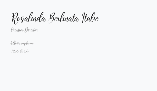 Rosalinda Berlinata Italic Business Card