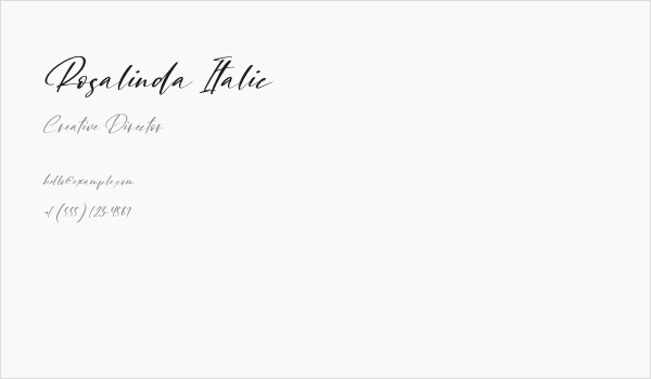 Rosalinda Italic Business Card