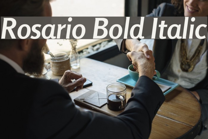 Rosario Bold Italic Font examples